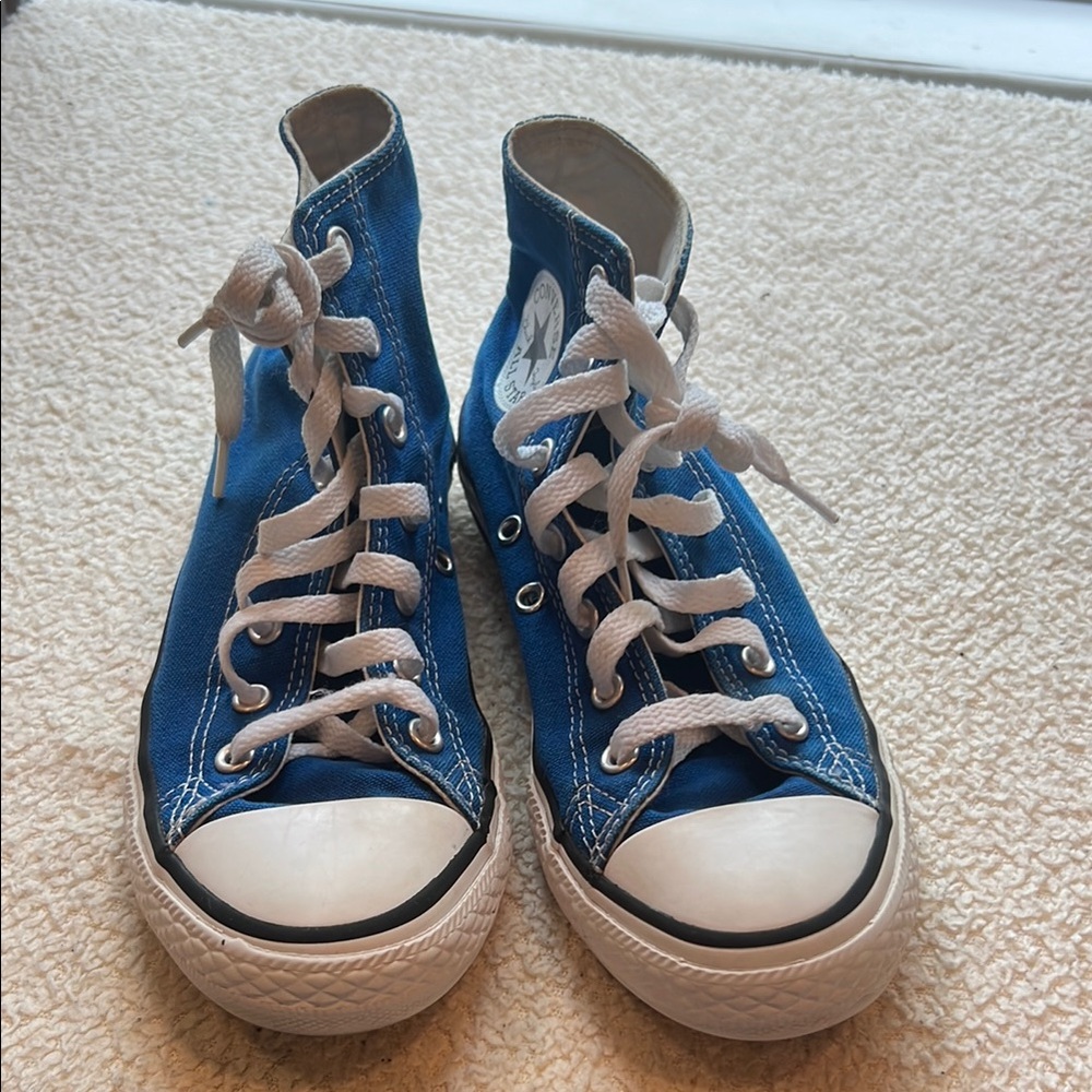 Converse Blue and White High-Top Sneakers Classic Canvas Design